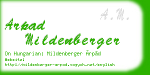arpad mildenberger business card